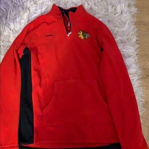 BLACKHAWKS QUARTERZIP- REEBOK